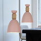 Dining Room Domed Suspension Light Metal Wood One Bulb Macaron Hanging Light Clearhalo 'Ceiling Lights' 'Modern Pendants' 'Modern' 'Pendant Lights' 'Pendants' Lighting' 242806