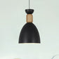 Dining Room Domed Suspension Light Metal Wood One Bulb Macaron Hanging Light Black Clearhalo 'Ceiling Lights' 'Modern Pendants' 'Modern' 'Pendant Lights' 'Pendants' Lighting' 242811
