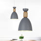 Dining Room Domed Suspension Light Metal Wood One Bulb Macaron Hanging Light Clearhalo 'Ceiling Lights' 'Modern Pendants' 'Modern' 'Pendant Lights' 'Pendants' Lighting' 242814