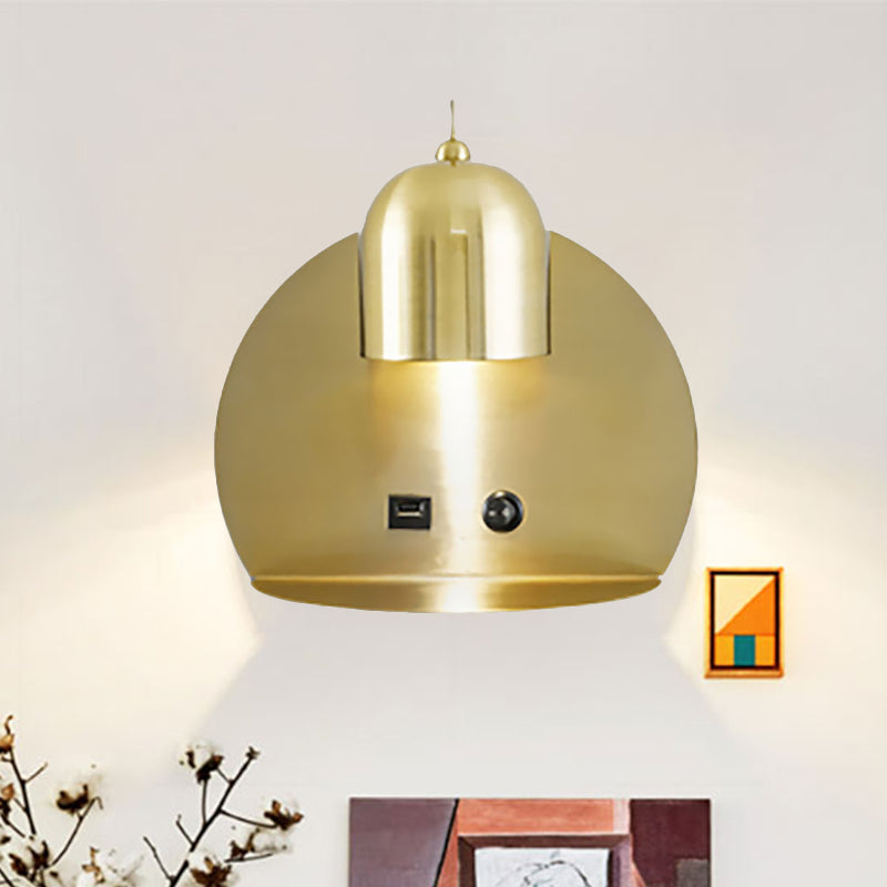 Supporter Design Metal Wall Lighting 1 Light Modern Simple Wall Lamp for Study Gold Clearhalo 'Cast Iron' 'Glass' 'Industrial' 'Modern wall lights' 'Modern' 'Tiffany' 'Traditional wall lights' 'Wall Lamps & Sconces' 'Wall Lights' Lighting' 242889