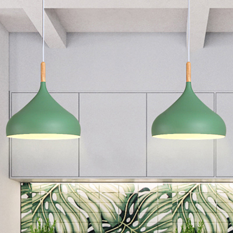 9.5"/12.5"/14"W Teardrop Pendant Lighting in Nordic Style Metal 1 Light Black/White/Gold Hanging Light Clearhalo 'Ceiling Lights' 'Modern Pendants' 'Modern' 'Pendant Lights' 'Pendants' Lighting' 242896