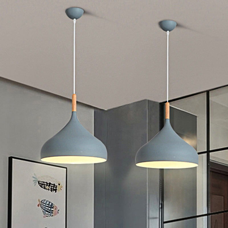 9.5"/12.5"/14"W Teardrop Pendant Lighting in Nordic Style Metal 1 Light Black/White/Gold Hanging Light Clearhalo 'Ceiling Lights' 'Modern Pendants' 'Modern' 'Pendant Lights' 'Pendants' Lighting' 242904