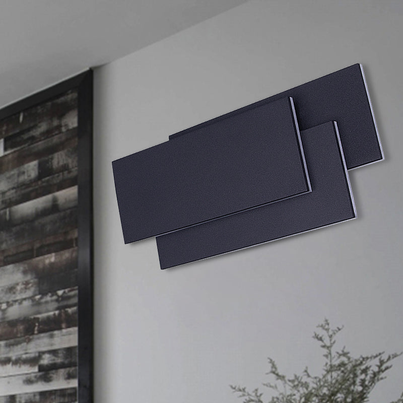 Aluminum Rectangle Wall Mounted Light Modern LED Black/White Wall Lamp in Warm/White Lighting Clearhalo 'Cast Iron' 'Glass' 'Industrial' 'Modern wall lights' 'Modern' 'Tiffany' 'Traditional wall lights' 'Wall Lamps & Sconces' 'Wall Lights' Lighting' 242950