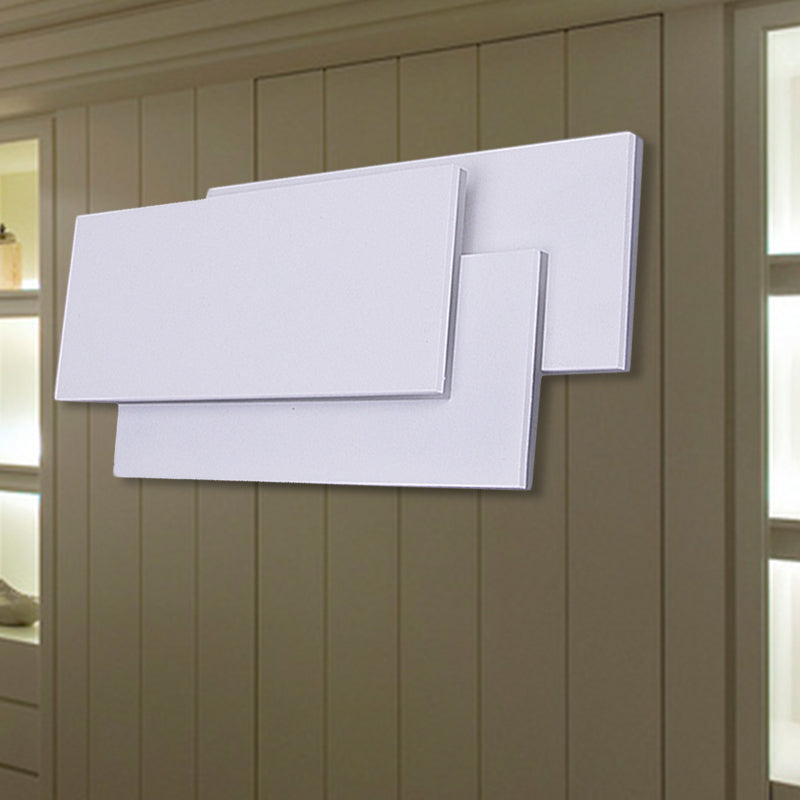 Aluminum Rectangle Wall Mounted Light Modern LED Black/White Wall Lamp in Warm/White Lighting Clearhalo 'Cast Iron' 'Glass' 'Industrial' 'Modern wall lights' 'Modern' 'Tiffany' 'Traditional wall lights' 'Wall Lamps & Sconces' 'Wall Lights' Lighting' 242952