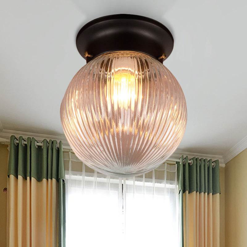 Black Ball Flush Mount Lighting Modern 1 Light Clear Glass Flush Mount Ceiling Light Fixture Clear Clearhalo 'Ceiling Lights' 'Close To Ceiling Lights' 'Close to ceiling' 'Flush mount' Lighting' 243044