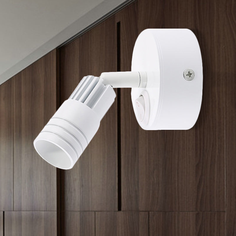 Cylindrical Metal Wall Mounted Light Contemporary LED Black/White Sconce Light Fixture in Warm/White Light Clearhalo 'Cast Iron' 'Glass' 'Industrial' 'Modern wall lights' 'Modern' 'Tiffany' 'Traditional wall lights' 'Wall Lamps & Sconces' 'Wall Lights' Lighting' 243090