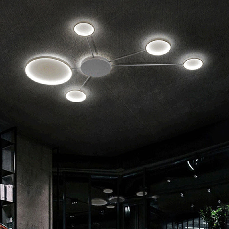 Spoke-Like Acrylic Ceiling Flush Light Simplicity LED Black/White Flushmount in Warm/White Light Clearhalo 'Ceiling Lights' 'Close To Ceiling Lights' 'Close to ceiling' 'Flush mount' Lighting' 243208