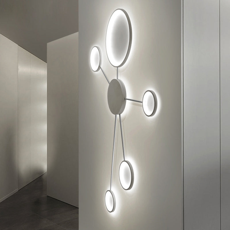 Spoke-Like Acrylic Ceiling Flush Light Simplicity LED Black/White Flushmount in Warm/White Light Clearhalo 'Ceiling Lights' 'Close To Ceiling Lights' 'Close to ceiling' 'Flush mount' Lighting' 243209