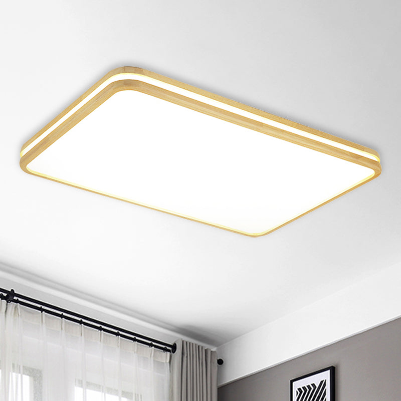 Living Room Rectangle Ceiling Light Acrylic Simple Style White Flush ...