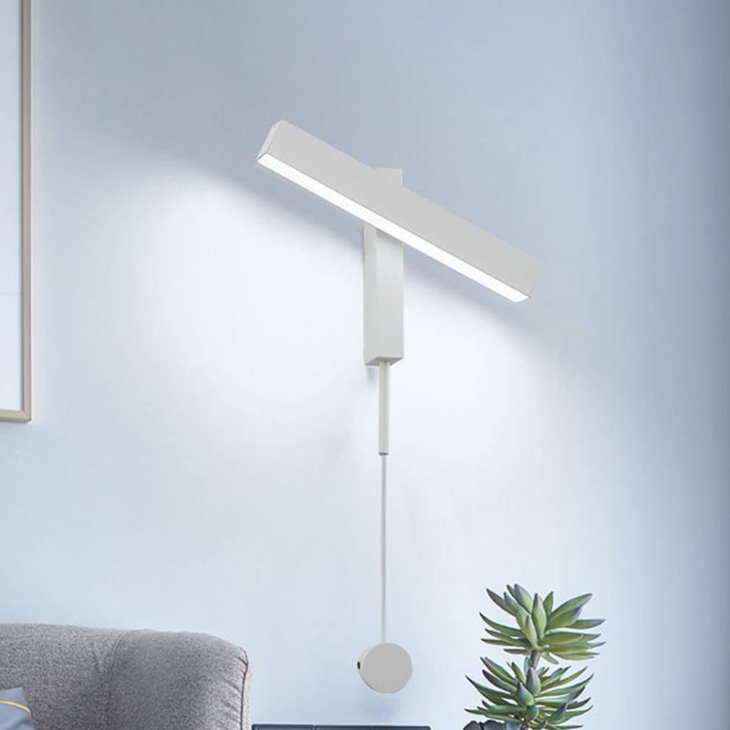 Rotatable Bar Wall Sconce Light Metal LED Warm Light Wall Lamp in Contemporary Style White Clearhalo 'Cast Iron' 'Glass' 'Industrial' 'Modern wall lights' 'Modern' 'Tiffany' 'Traditional wall lights' 'Wall Lamps & Sconces' 'Wall Lights' Lighting' 243383