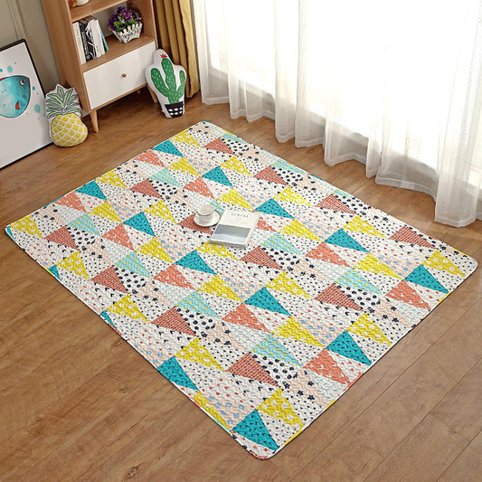 Multi Colored Solid Color Rug Cotton Relaxing Indoor Rug Non-Slip Backing Pet Friendly Easy Care Area Carpet for Bedroom Yellow Clearhalo 'Area Rug' 'Modern' 'Rugs' Rug' 2434529