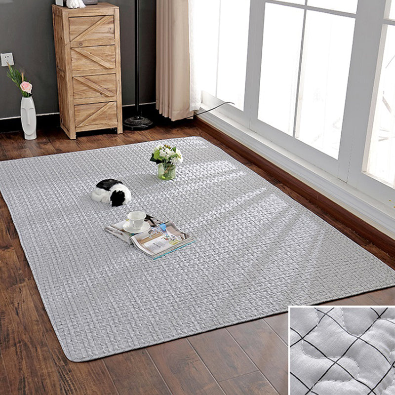 Multi Colored Solid Color Rug Cotton Relaxing Indoor Rug Non-Slip Backing Pet Friendly Easy Care Area Carpet for Bedroom Grey Clearhalo 'Area Rug' 'Modern' 'Rugs' Rug' 2434530