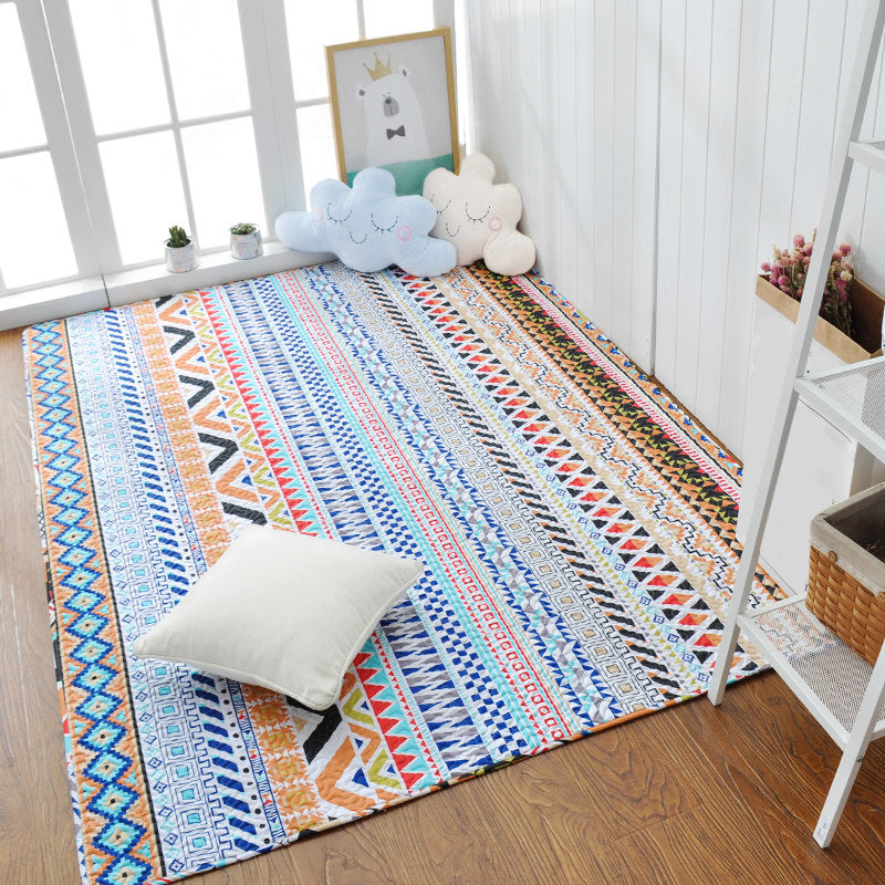 Casual Bedroom Rug Multi Colored Geometric Printed Area Carpet Cotton Non-Slip Backing Easy Care Indoor Rug Clearhalo 'Area Rug' 'Modern' 'Rugs' Rug' 2434543