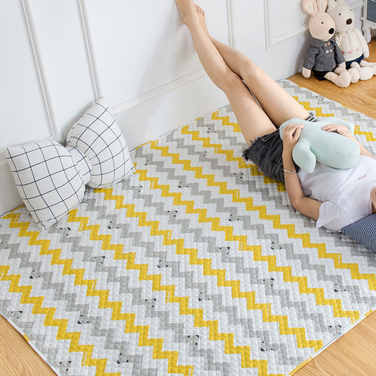 Casual Bedroom Rug Multi Colored Geometric Printed Area Carpet Cotton Non-Slip Backing Easy Care Indoor Rug Gray-Yellow Clearhalo 'Area Rug' 'Modern' 'Rugs' Rug' 2434544