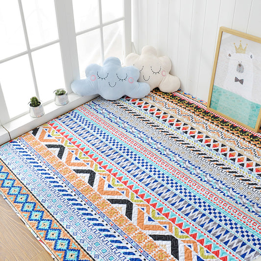 Casual Bedroom Rug Multi Colored Geometric Printed Area Carpet Cotton Non-Slip Backing Easy Care Indoor Rug Clearhalo 'Area Rug' 'Modern' 'Rugs' Rug' 2434546