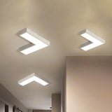 Arrow Metal Flush Mount Modern 10"/14" Wide Led White/Black Flush Ceiling Light for Office with Opaline Diffuser White Clearhalo 'Ceiling Lights' 'Close To Ceiling Lights' 'Close to ceiling' 'Flush mount' Lighting' 243456