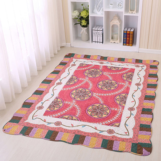 Minimalist Decoration Rug Multi Colored Plaid Printed Indoor Rug Cotton Non-Slip Pet Friendly Area Carpet Rose Red Clearhalo 'Area Rug' 'Modern' 'Rugs' Rug' 2434638