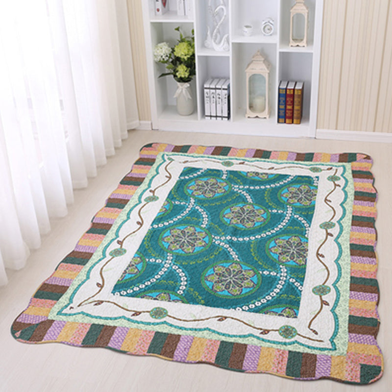 Minimalist Decoration Rug Multi Colored Plaid Printed Indoor Rug Cotton Non-Slip Pet Friendly Area Carpet Dark Green Clearhalo 'Area Rug' 'Modern' 'Rugs' Rug' 2434647