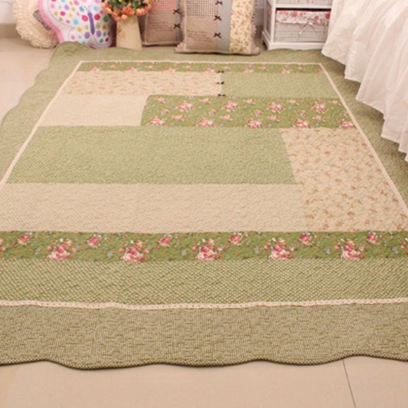 Minimalist Decoration Rug Multi Colored Plaid Printed Indoor Rug Cotton Non-Slip Pet Friendly Area Carpet Light Green Clearhalo 'Area Rug' 'Modern' 'Rugs' Rug' 2434648