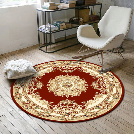 Retro Floral Printed Rug Multi Colored Polyster Indoor Rug Anti-Slip Pet Friendly Easy Care Area Carpet for Decoration Clearhalo 'Area Rug' 'Rugs' 'Vintage' Rug' 2434722
