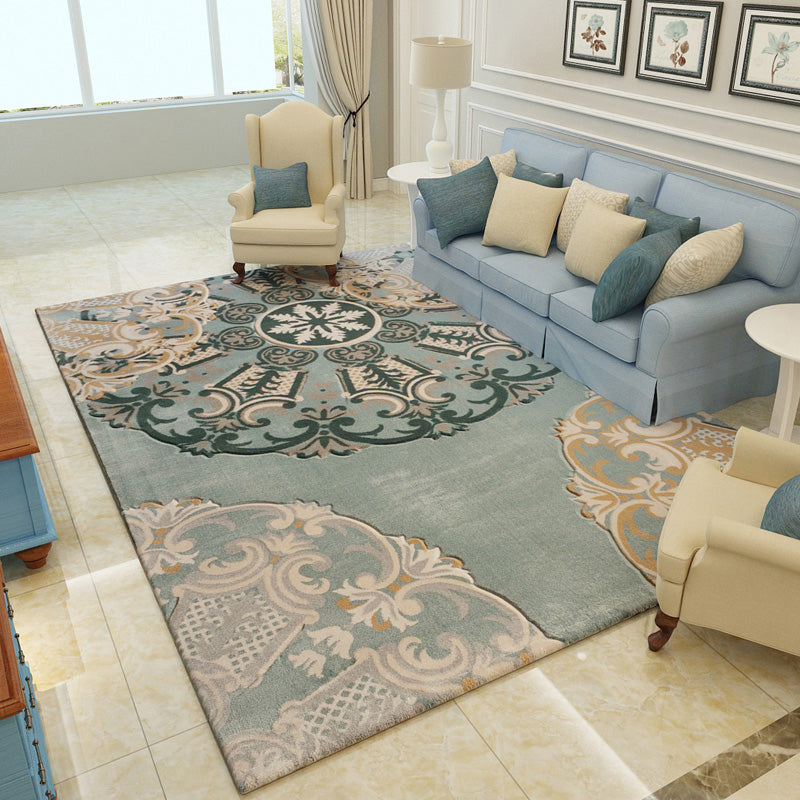 Multicolored Shabby Chic Rug Polypropylene Flower Printed Indoor Rug Anti-Slilp Backing Easy Care Area Carpet for Parlor Green Clearhalo 'Area Rug' 'Rugs' 'Shabby Chic' Rug' 2434738