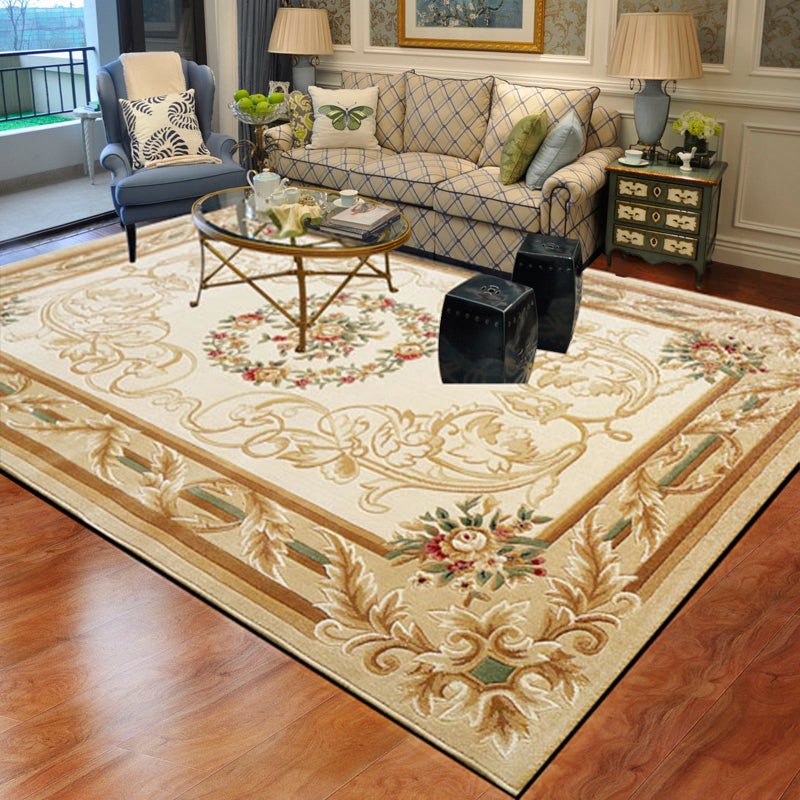 Nordic Geometric Printed Rug Multicolored Polypropylene Area Carpet Anti-Slip Backing Stain-Resistant Indoor Rug for Parlor Beige 5'3" x 7'7" Clearhalo 'Area Rug' 'Rugs' 'Vintage' Rug' 2434756