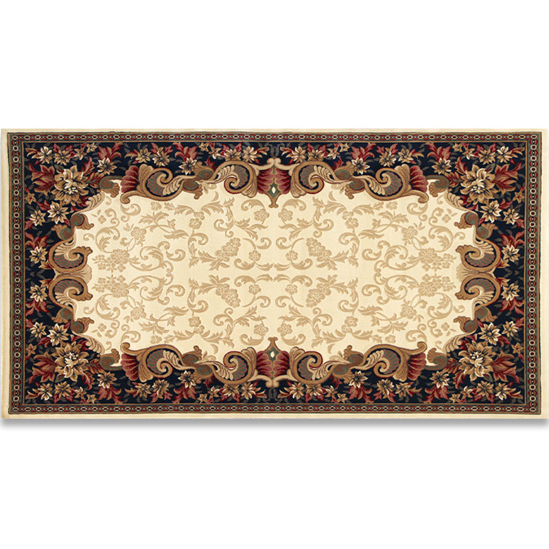 Shabby Chic Bedroom Rug Multi Colored Flower Printed Indoor Rug Synthetics Non-Slip Pet Friendly Area Carpet Light Brown Clearhalo 'Area Rug' 'Rugs' 'Vintage' Rug' 2434778