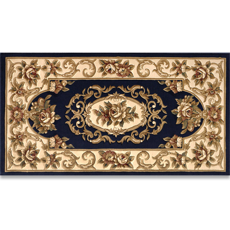 Shabby Chic Bedroom Rug Multi Colored Flower Printed Indoor Rug Synthetics Non-Slip Pet Friendly Area Carpet Navy 2' x 5'11" Clearhalo 'Area Rug' 'Rugs' 'Vintage' Rug' 2434781