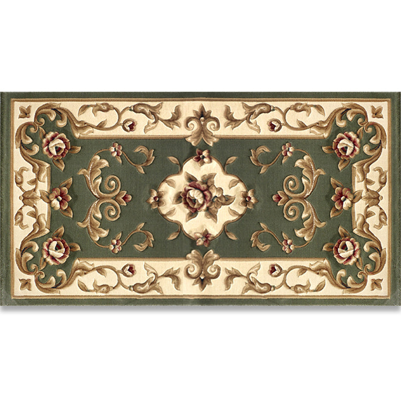 Shabby Chic Bedroom Rug Multi Colored Flower Printed Indoor Rug Synthetics Non-Slip Pet Friendly Area Carpet Green Clearhalo 'Area Rug' 'Rugs' 'Vintage' Rug' 2434783