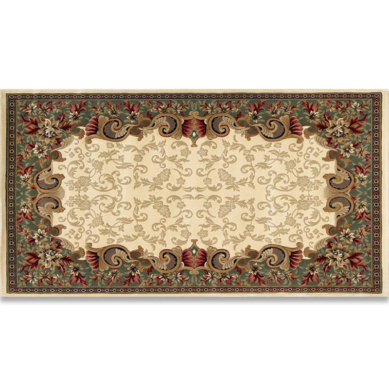 Shabby Chic Bedroom Rug Multi Colored Flower Printed Indoor Rug Synthetics Non-Slip Pet Friendly Area Carpet Coffee Clearhalo 'Area Rug' 'Rugs' 'Vintage' Rug' 2434784