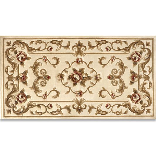 Shabby Chic Bedroom Rug Multi Colored Flower Printed Indoor Rug Synthetics Non-Slip Pet Friendly Area Carpet Light Beige Clearhalo 'Area Rug' 'Rugs' 'Vintage' Rug' 2434795