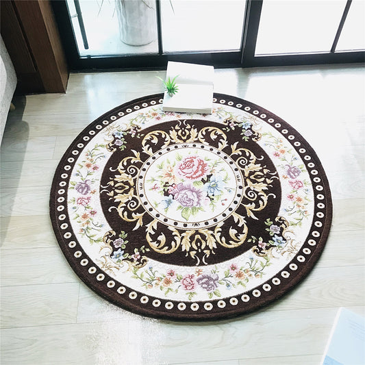 Antique Floral Printed Rug Multicolor Polypropylene Indoor Rug Anti-Slip Backing Pet Friendly Easy Care Carpet for Decor Coffee Clearhalo 'Area Rug' 'Rugs' 'Vintage' Rug' 2434879