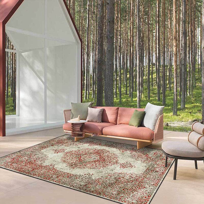 Shabby Chic Geometric Printed Rug Multi Colored Polyster Area Carpet Non-Slip Backing Pet Friendly Indoor Rug for Living Room Clearhalo 'Area Rug' 'Rugs' 'Shabby Chic' Rug' 2434885