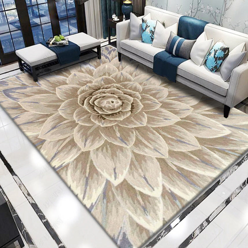 Polyster Rugs Retro Living Room Rug Multi Colored Flower Printed Indoor Rug Polyster ...