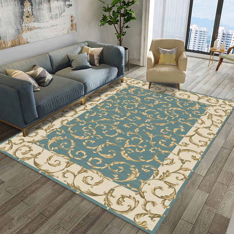 Shabby Chic Living Room Rug Multicolored Floral Printed Indoor Rug Cotton Blend Anti-Slip Backing Pet Friendly Area Carpet Clearhalo 'Area Rug' 'Rugs' 'Vintage' Rug' 2434913