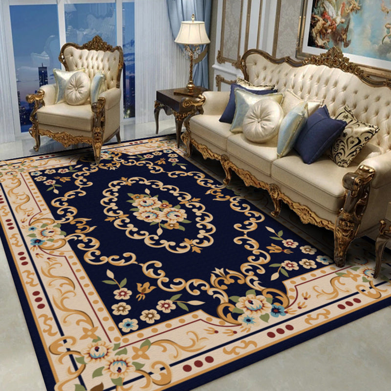 Shabby Chic Living Room Rug Multicolored Floral Printed Indoor Rug Cotton Blend Anti-Slip Backing Pet Friendly Area Carpet Clearhalo 'Area Rug' 'Rugs' 'Vintage' Rug' 2434920