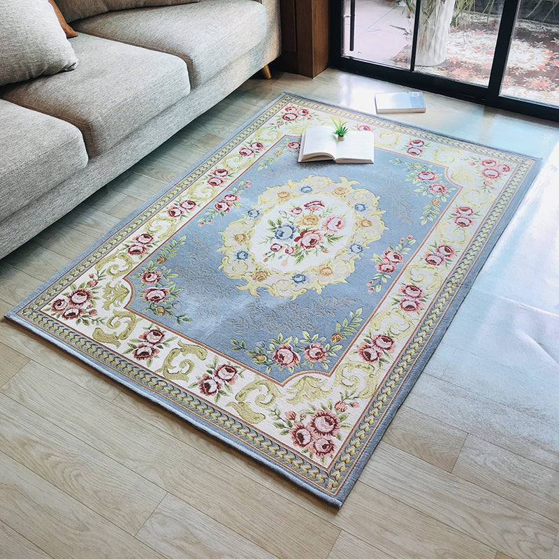 Antique Living Room Rug Multicolored Floral Printed Area Carpet Polyster Non-Slip Backing Easy Care Indoor Rug Clearhalo 'Area Rug' 'Rugs' 'Vintage' Rug' 2434932
