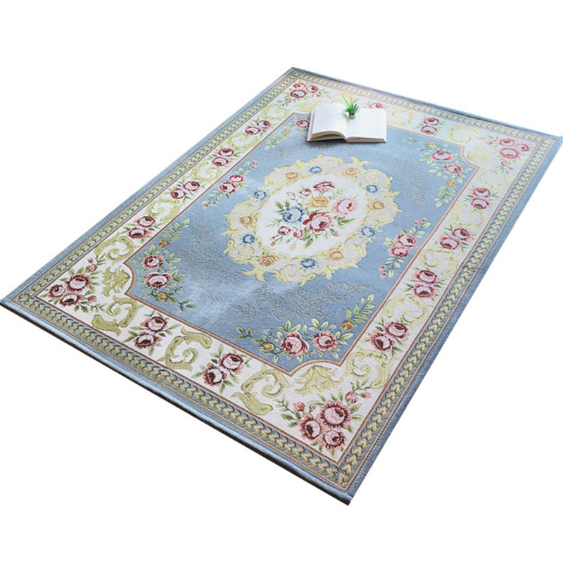 Antique Living Room Rug Multicolored Floral Printed Area Carpet Polyster Non-Slip Backing Easy Care Indoor Rug Clearhalo 'Area Rug' 'Rugs' 'Vintage' Rug' 2434935