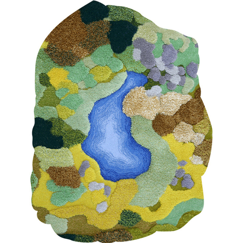 Novelty Shape Plant Rug Multicolored Funky Indoor Rug Lamb Wool Pet Friendly Stain-Resistant Area Carpet for Room Yellow-Green 2' x 2'7" Clearhalo 'Area Rug' 'Rug' 2434958