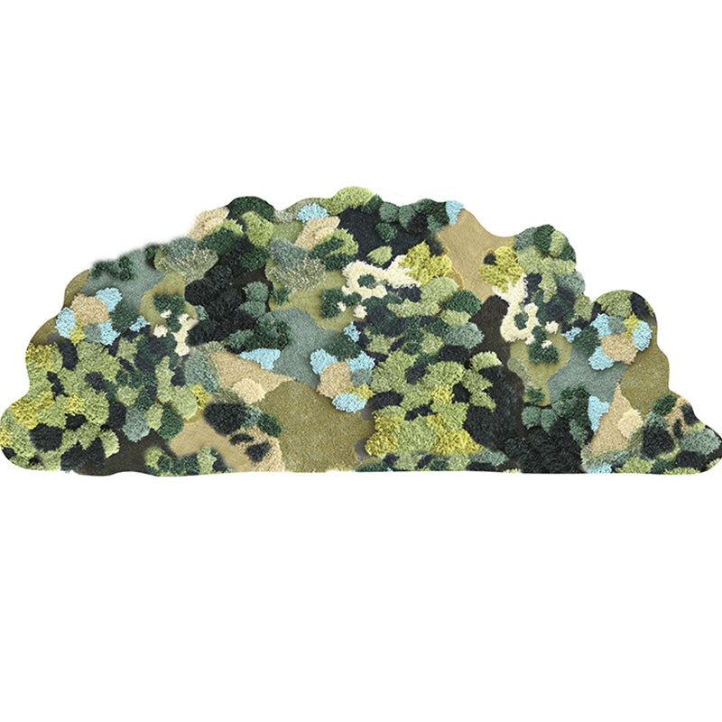 Scandinavian Decoration Rug Multicolored Plant Printed Area Rug Lamb Wool Pet Friendly Washable Indoor Rug Dark Green 1'8" x 5'3" Clearhalo 'Area Rug' 'Rug' 2434977