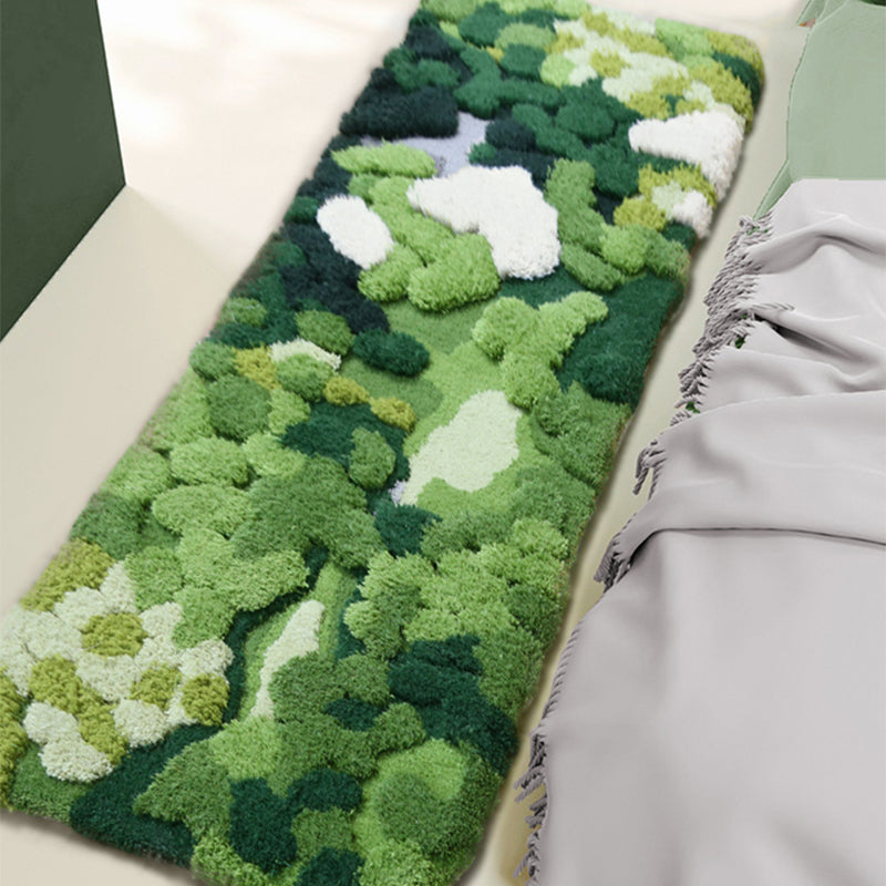 Green Novelty Rug Lamb Wool Plant Printed Area Carpet Pet Friendly Easy Care Handmade Indoor Rug for Decor Clearhalo 'Area Rug' 'Rug' 2434991