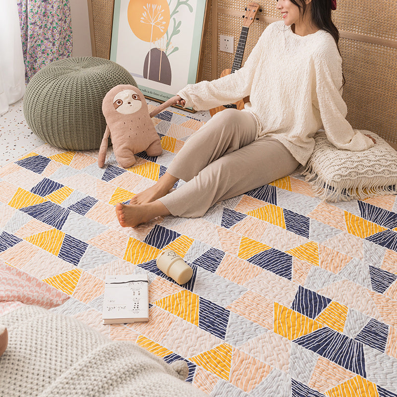 Casual Bedroom Rug Multicolored Geometric Printed Indoor Rug Non-Slip Backing Pet Friendly Area Carpet Yellow Clearhalo 'Area Rug' 'Modern' 'Rugs' Rug' 2435142
