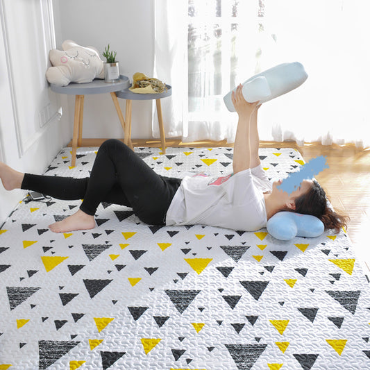 Modern Geometric Printed Rug Multicolored Cotton Area Carpet Non-Slip Backing Stain-Resistant Indoor Rug for Bedroom Gray-Yellow Clearhalo 'Area Rug' 'Modern' 'Rugs' Rug' 2435155