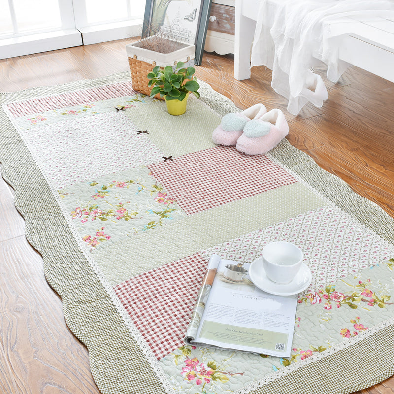 Modern Geometric Printed Rug Multicolored Cotton Indoor Rug Anti-Slip Backing Stain-Resistant Area Carpet for Room Light Green Clearhalo 'Area Rug' 'Modern' 'Rugs' Rug' 2435210