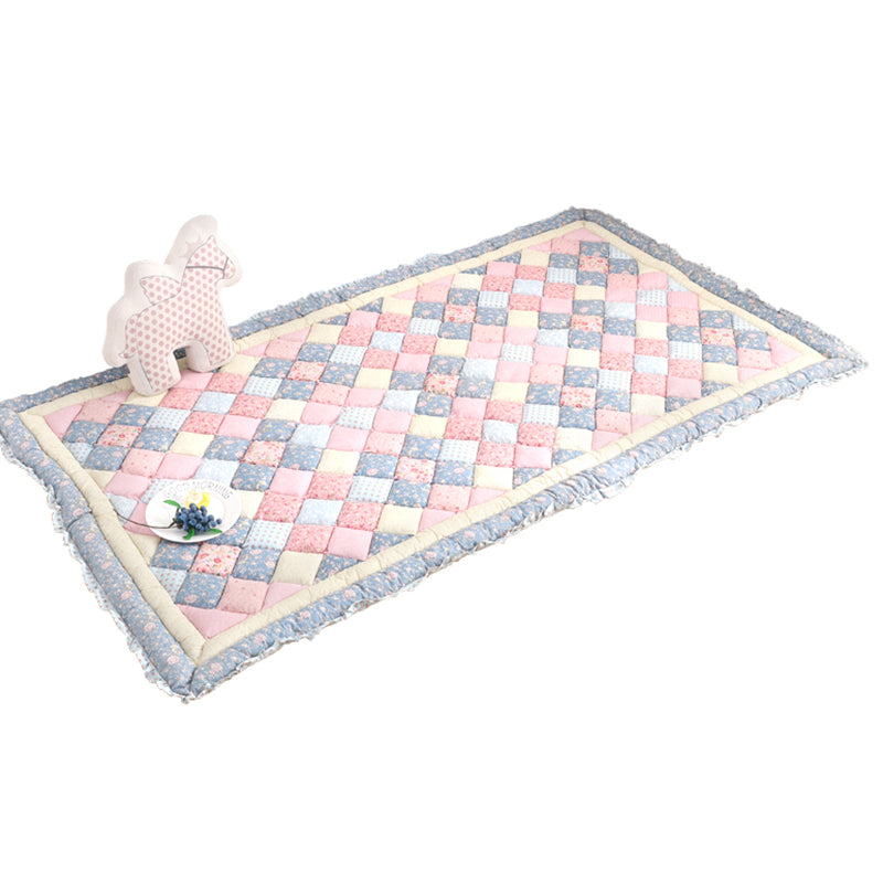 Nordic Plaid Printed Rug Multicolored Cotton Indoor Rug Anti-Slip Pet Friendly Easy Care Area Carpet for Room Clearhalo 'Area Rug' 'Modern' 'Rugs' Rug' 2435222