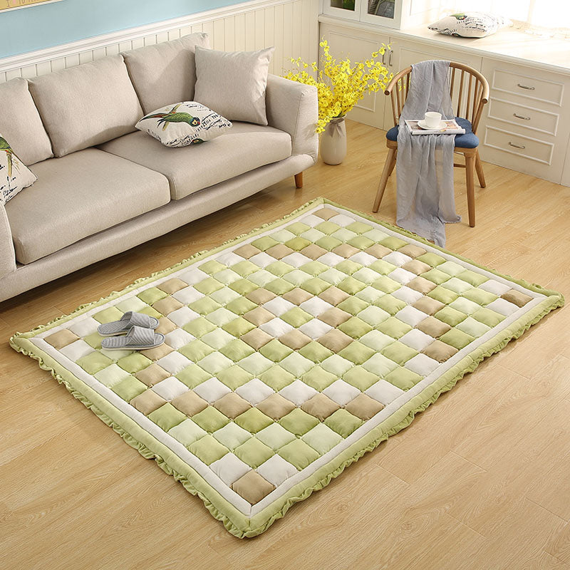 Simple Living Room Rug Multicolored Plaid Printed Area Carpet Cotton Non-Slip Backing Pet Friendly Area Rug Clearhalo 'Area Rug' 'Modern' 'Rugs' Rug' 2435230
