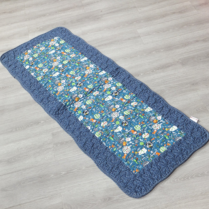 Modern Cartoon Printed Rug Multicolored Cotton Area Carpet Non-Slip Pet Friendly Washable Indoor Rug for Room Dark Blue 1'8" x 4'5" Clearhalo 'Area Rug' 'Modern' 'Rugs' Rug' 2435236