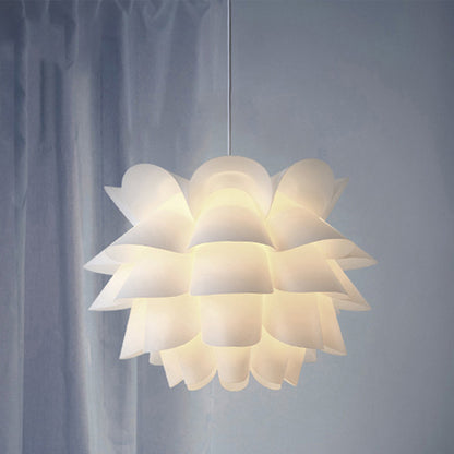 15"/18"/20.5" Wide White Lotus Hanging Ceiling Lamp Modern 1 Light Acrylic Pendant Ceiling Light White Clearhalo 'Ceiling Lights' 'Modern Pendants' 'Modern' 'Pendant Lights' 'Pendants' Lighting' 243579
