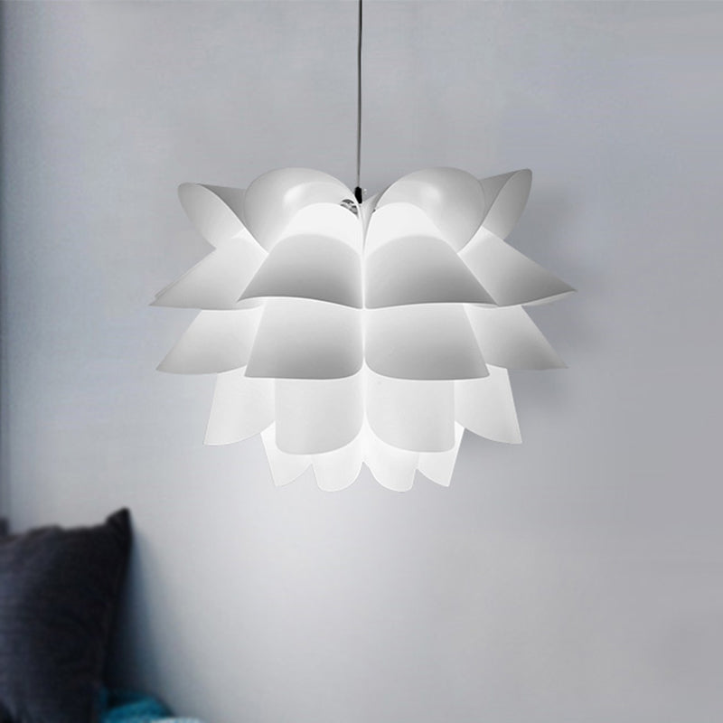 15"/18"/20.5" Wide White Lotus Hanging Ceiling Lamp Modern 1 Light Acrylic Pendant Ceiling Light Clearhalo 'Ceiling Lights' 'Modern Pendants' 'Modern' 'Pendant Lights' 'Pendants' Lighting' 243580