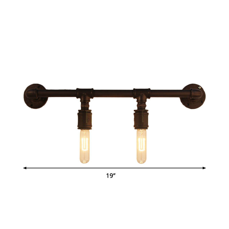 Iron Black Wall Light Straight Pipe 2/4/6 Bulbs Industrial Wall Sconce Light for Living Room Clearhalo 'Art deco wall lights' 'Cast Iron' 'Glass' 'Industrial wall lights' 'Industrial' 'Middle century wall lights' 'Modern' 'Rustic wall lights' 'Tiffany' 'Traditional wall lights' 'Wall Lamps & Sconces' 'Wall Lights' Lighting' 2436348